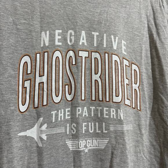 Top Gun T-Shirt Mens XL Grey Graphic Movie Licensed Retro - Picture 3 of 5